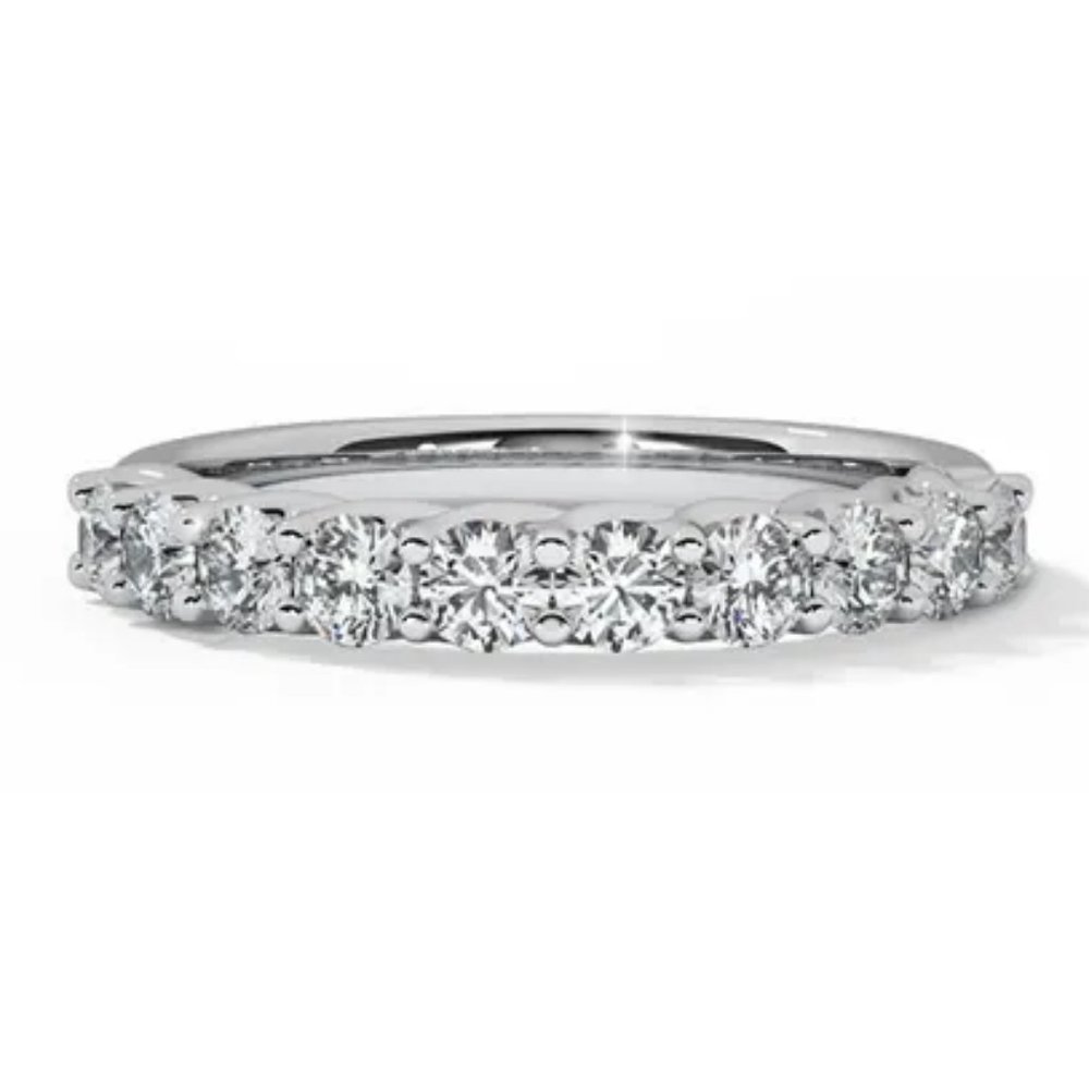 1 Carat Round Natural Diamond Anniversary Ring